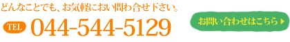 どんなことでも、お気軽にお問い合わせ下さい。 TEL：044-544-5129 > お問い合わせはこちら